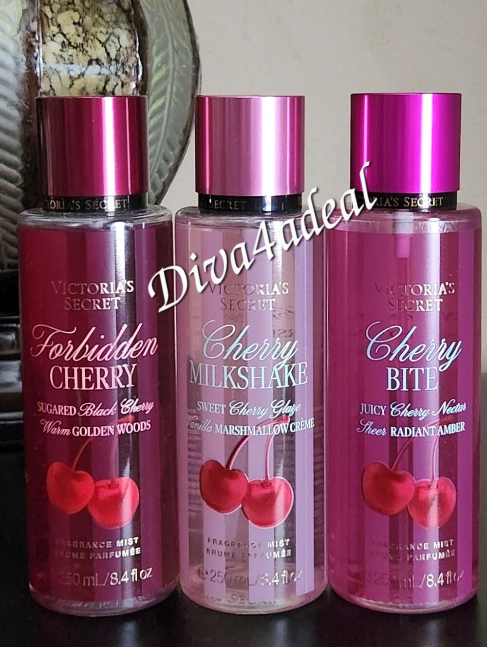 3X Victoria’s Secret CHERRY Collection 8.4 FL OZ Mist Spray Bundle